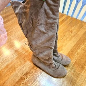 Faux Suede Boots, Sz 9M